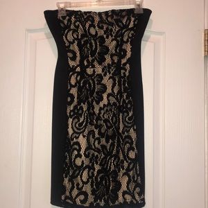 Aqua Strapless Lace Illusion Dress, Worn Once!